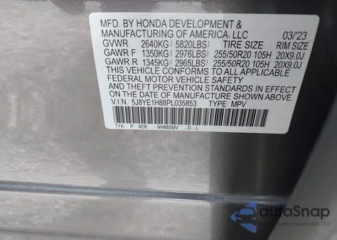 2023 Acura Mdx Advance Package from USA, damaged, VIN 5J8YE1H88PL035853
